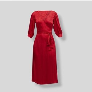 Michael Kors Elegant Red Midi Dress Date Night Bundle